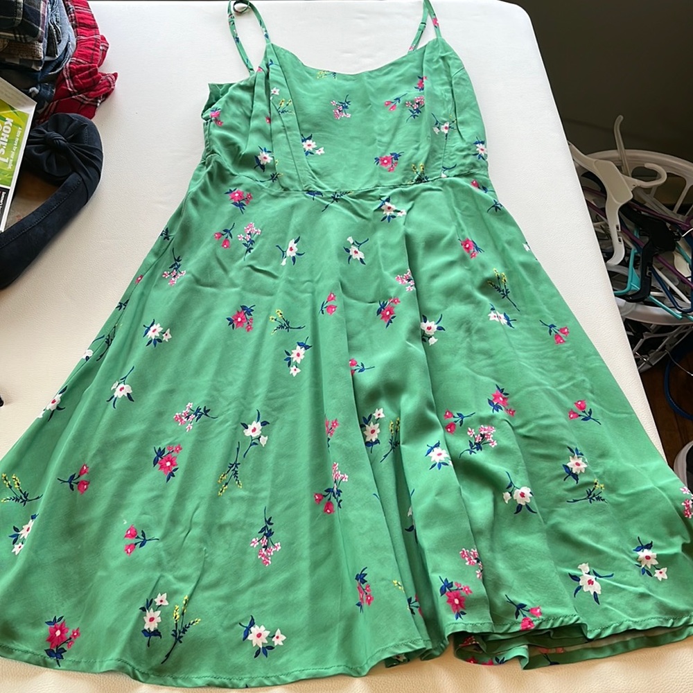 Green floral sundress